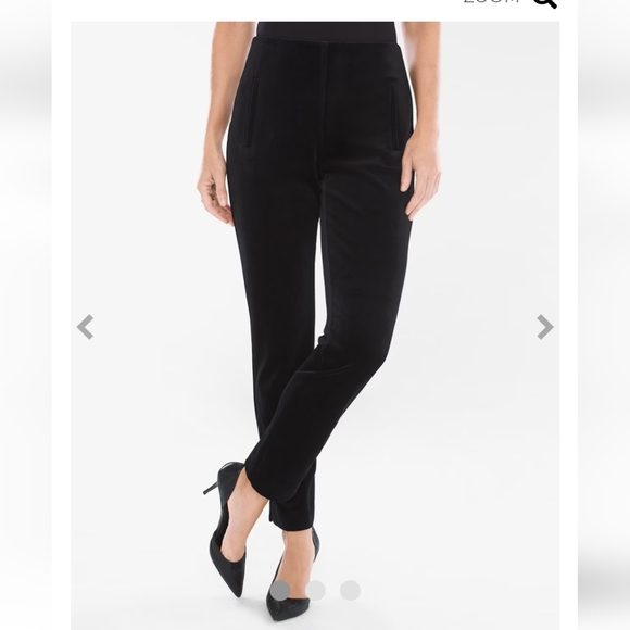 Chico's Juliet So Slimming Black Velvet Ankle Pant Size 2 - Picture 2 of 11